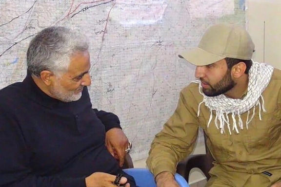 The Kataib commander (right) and Iran's slain Quds Force chief Qassem Soleimani