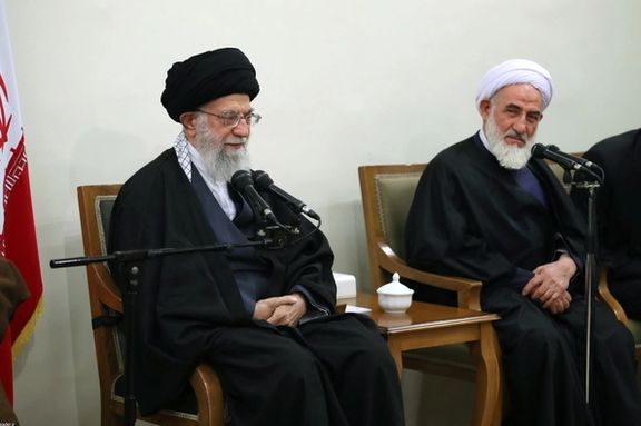Supreme Leader Ali Khamenei (left) and Abbasali Soleimani, a former representative of the Guardian Council