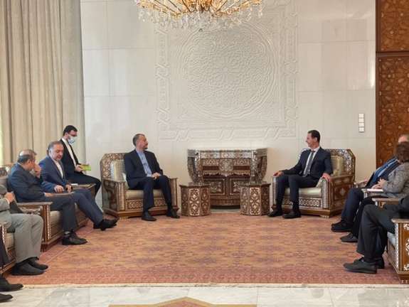 Iran's foreign minister meeting Syria's Assad in September 2021.