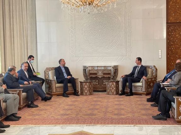 Iran's foreign minister meeting Syria's Assad in September 2021.