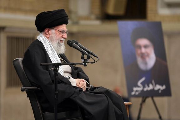 Ali Khamenei making a speech on October 2, 2024 in a meeting with a group of top students and scientific talents