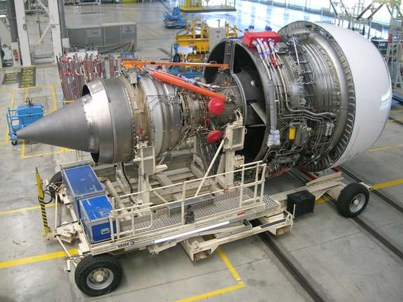 An Airbus Lagardère Trent 900 engine