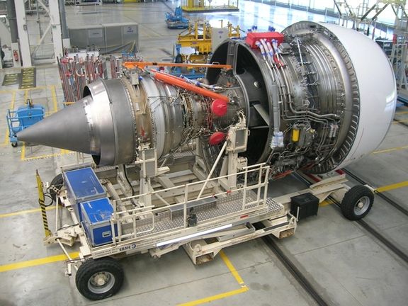 An Airbus Lagardère Trent 900 engine