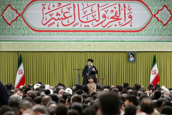 Ali Khamenei speaks during a meeting in Tehran, Iran, February 1, 2026.