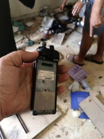 Photo of a walkie-talkie blown up on Wednesday in Lebanon
