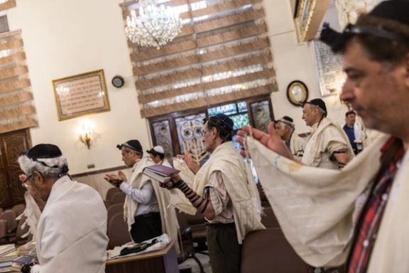 A few members of the Jewish community during a ceremony in Iran