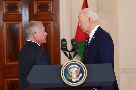 U.S. President Joe Biden and Jordan's King Abdullah attend a press conference, following their meeting, at the White House in Washington, U.S., February 12, 2024.