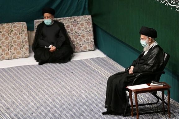 Iran’s Supreme Leader Ali Khamenei (right) in a meeting with President Ebrahim Raisi