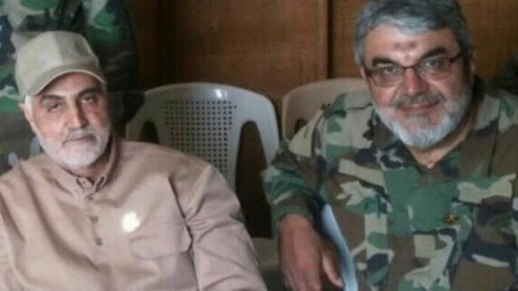 IRGC Commander Rahim No’i Aghdam (right) and former Quds Force commander Qassem Soleimani (undated)