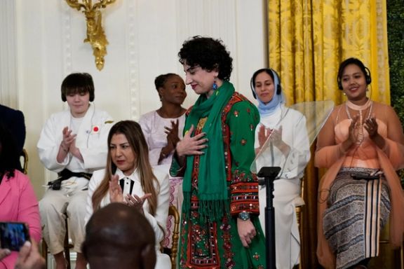 Awardee Fariba Balouch of Iran during the 18th annual International Women of Courage Award Ceremony ahead of International Women's Day at the White House in Washington, US, March 4, 2024