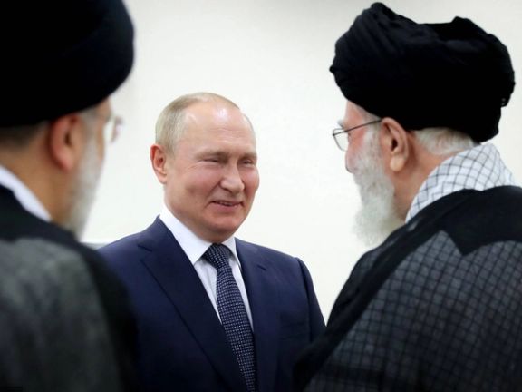 Russian President Vladimir Putin during a meeting with Supreme Leader Ali Khamenei in Tehran