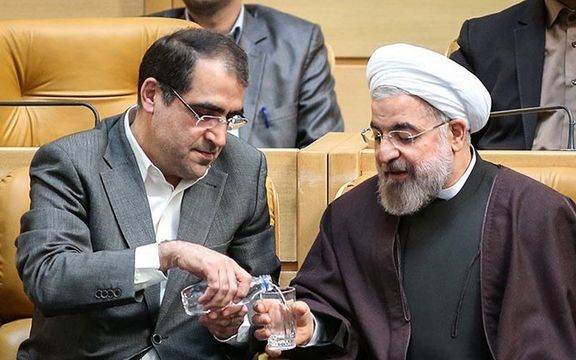 Former Health Minister Hassan Ghazizadeh Hashemi (left) and former President Hassan Rouhani (undated)