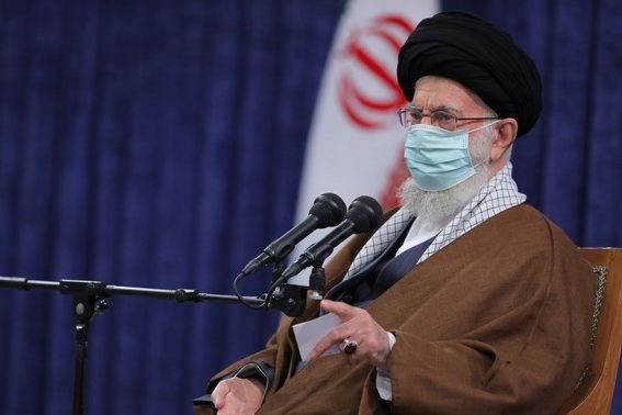 Iran's Supreme Leader Ali Khamenei speaking on March 10, 2022