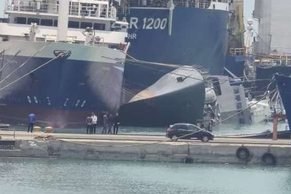 Iranian warship capsizes during repairs off port of Bandar Abbas