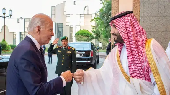 President Joe Biden meeting Saudi Crown Prince Mohammed bin Salman, July 15, 2022