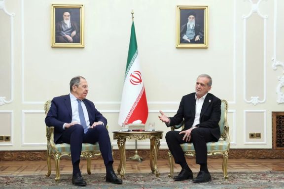 Iranian President Masoud Pezeshkian meets with Russia's Foreign Minister Sergei Lavrov in Tehran, Iran, February 25, 2025.