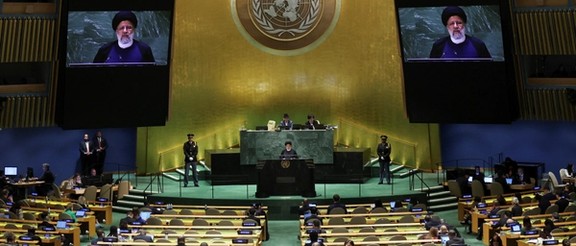 Iran's President Ebrahim Raisi addresses the 78th Session of the UN General Assembly in New York City, September 19, 2023.
