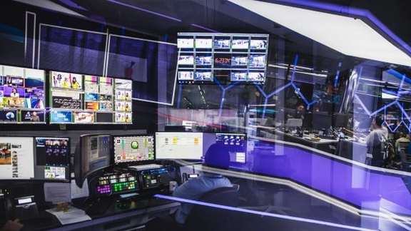 Iran International's broadcast operation in its London studios