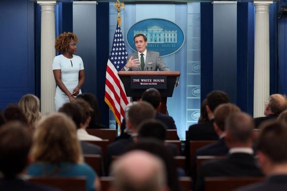 White House National Security Council Strategic Communications Coordinator John Kirby speaks during a press briefing at the White House in Washington, November 8, 2023.