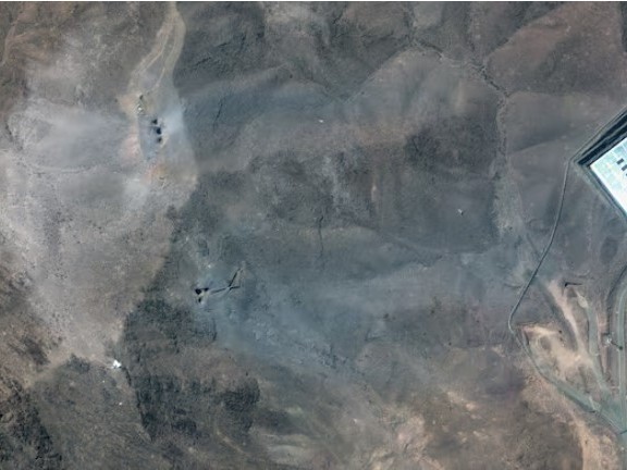 A closer satellite view shows the ridge at Fordow underground complex, after the US struck the underground nuclear facility, near Qom, Iran June 22, 2025