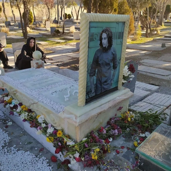 The grave of Mehrshad Shahidinejad, a 20-year-old protester who was beaten to death by Revolutionary Guard agents