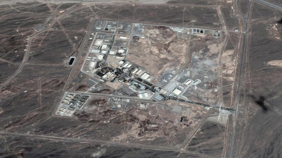 An aerial view of above ground buildings in Iran's Natanz nuclear facility