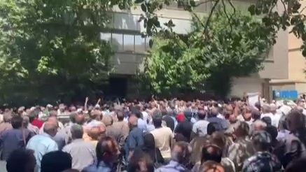 One of the many protests in Iran on Wednesday