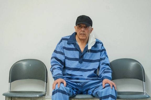 Iranian-German national Jamshid Sharmahd during a court hearing in Tehran