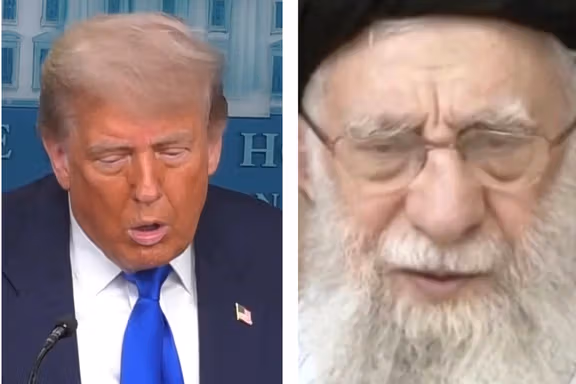 ترامپ با تقلید چهره خامنهای در پیام پیروزی: حقیقت را بگو، شکست خوردی!