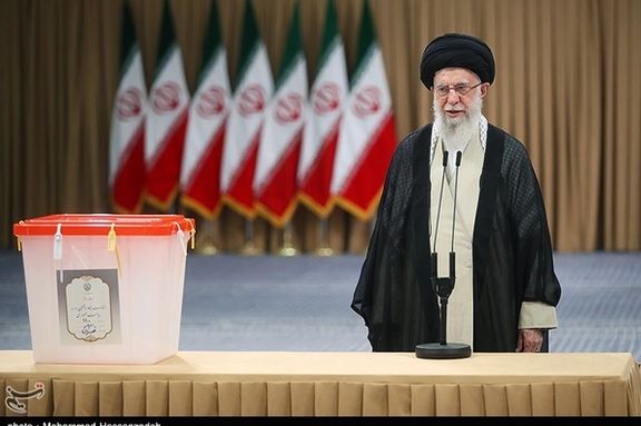 Iran's Supreme Leader Ali Khamenei after voting on July 5, 2024
