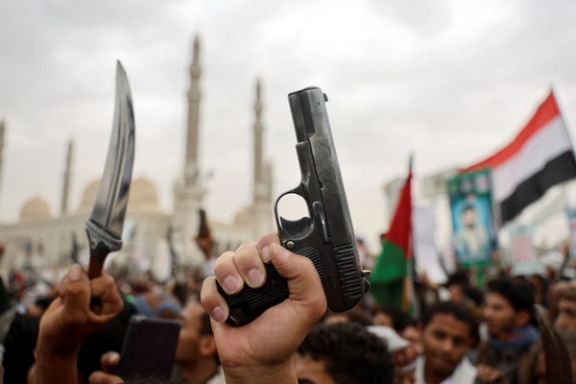 تظاهرات حوثیهای یمن در حمایت از فلسطین، صنعا، ۱۳ تیر