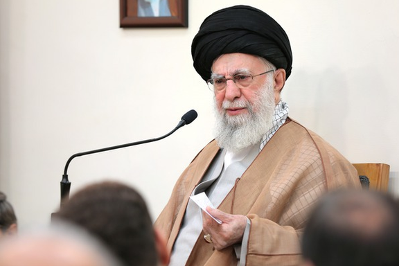 Iran's Supreme Leader Ali Khamenei during a speech on May 28, 2025.