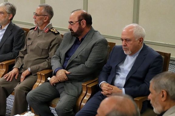 Former Foreign Minister Mohammad Javad Zarif, pictured right, in a meeting with Supreme Leader Ali Khamenei and the newly appointed cabinet, 27 August 2024.
