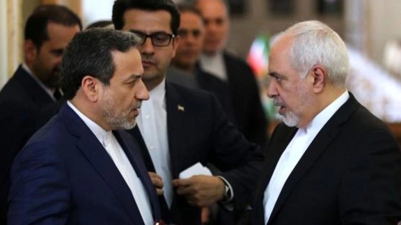Abbas Araqchi (L) with former foreign minister Javad Zarif during the JCPOA negotiations