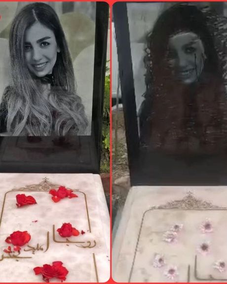 تعرض عوامل جمهوری اسلامی به مزار روجا امیدبخش، از قربانیان هواپیمای اوکراینی