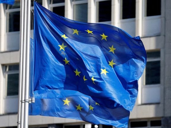 European Union flags fly outside the European Commission headquarters in Brussels, Belgium, March 1, 2023.