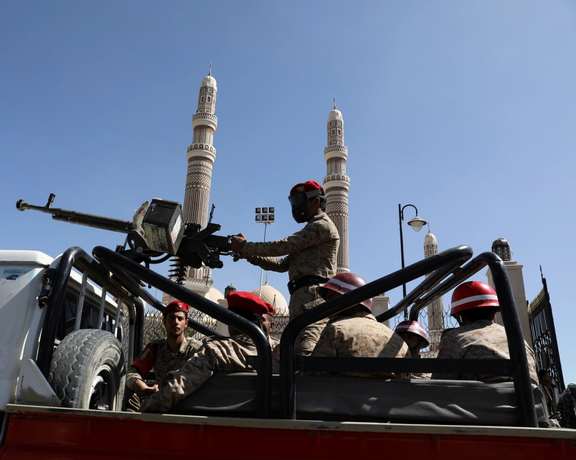 Houthi forces patrolling Sanaa. December 6, 2021