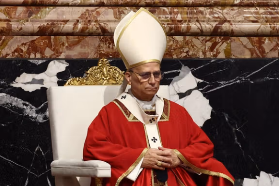 Pope Leo XIV presides over the funeral mass of Cardinal Emil Paul Tscherrig in St. Peter's Basilica, at the Vatican, May 15, 2026.