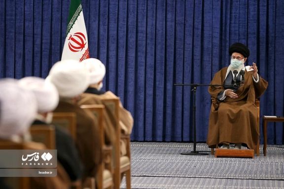 Supreme Leader Ali Khamenei addressing members of Iran’s Assembly of Experts on March 10, 2022