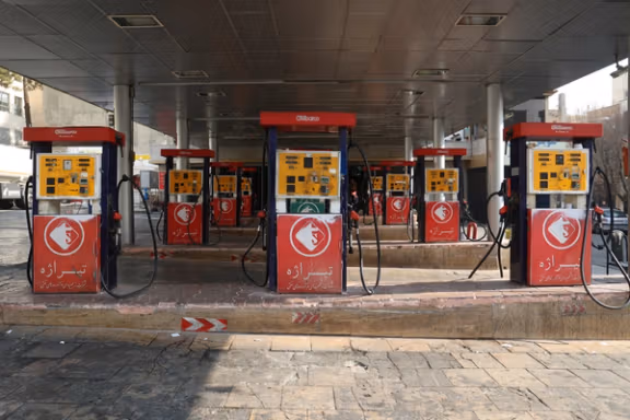 A general view of a gas station during a gas station disruption in Tehran, Iran, December 18, 2023.