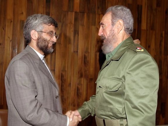 Jalili meeting Cuba's Fidel Castro in Havana in 2005
