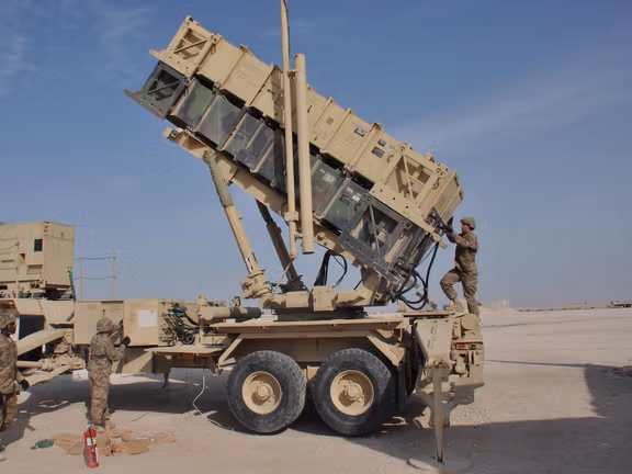 US forces prepare a Patriot missile to fire during an operational readiness exercise at Al Udeid Air Base, Qatar Mar. 4. 2016