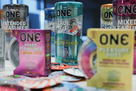 ONE condoms by Karex on display in Petaling Jaya, Malaysia April 21, 2026.