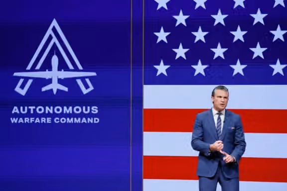 US Defense Secretary Pete Hegseth delivers his 2026 "State of the Force" address to US junior officers and enlisted leaders at Marine Corps Base Quantico in Quantico, Virginia, US, September 30, 2026. REUTERS