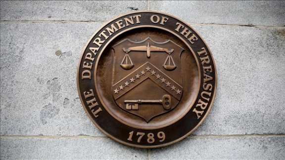 Department of the Treasury Seal in Treasury building in Washington, DC