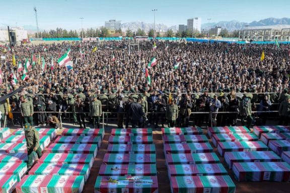 People attend the funeral ceremony of the casualties of the Islamic State attack in Kerman, Iran, January 5, 2024.