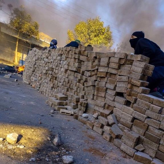 Protesters in Mahabad, a Kurdish-majority city in West Azarbaijan province