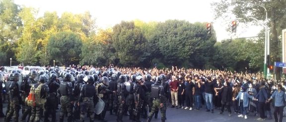 A scene of Iranians’ protests in the capital Tehran