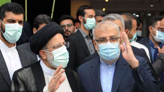 President Ebrahim Raisi and oil minister Javad Owji on May 16, 2022