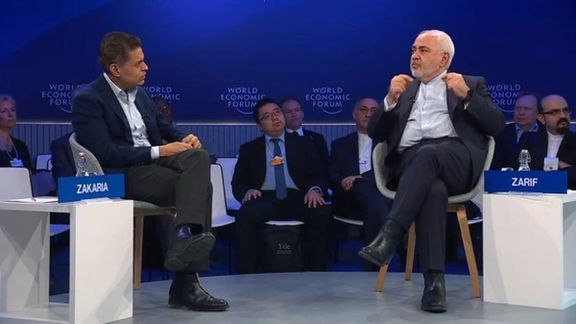 ظریف در داووس تلاش تهران برای دستیابی به سلاح اتمی و حمایت از گروههای نیابتی را رد کرد